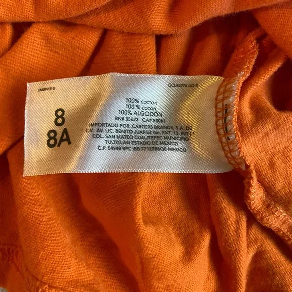 Carter's Kid Halloween Matching Pumpkin Face Long Sleeve T-shirts - Picture 6 of 7